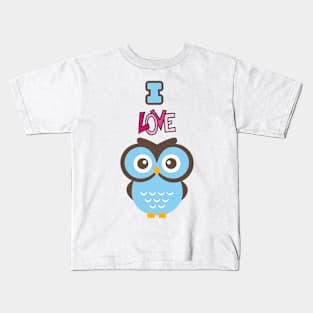 I Love Owls Kids T-Shirt